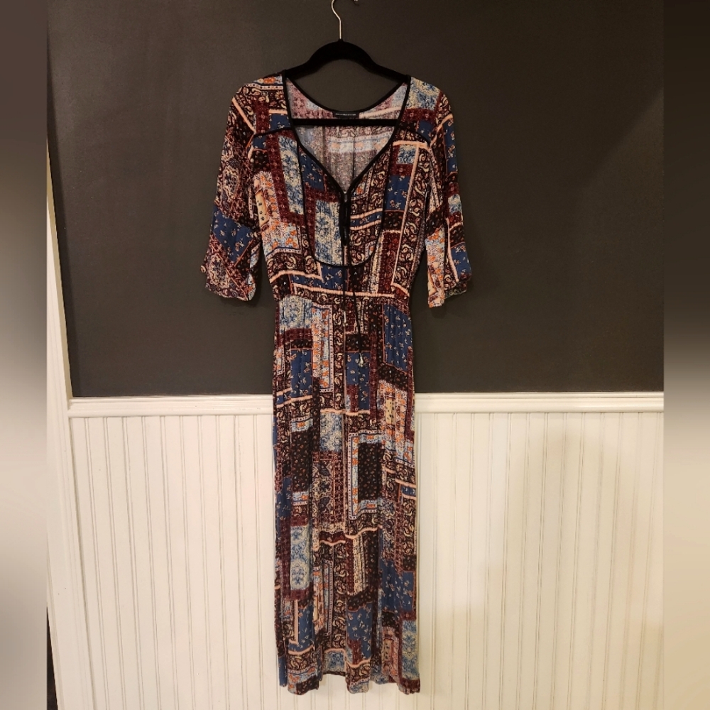 American Eagle Patchwork Paisley Maxi Dress